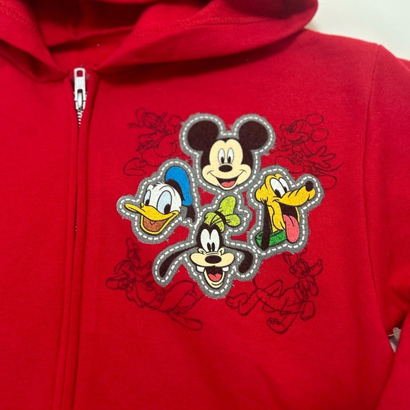 NWT Disneyland Walt Disney World Red Hooded Sweatshirt Sz: L - Picture 2 of 7